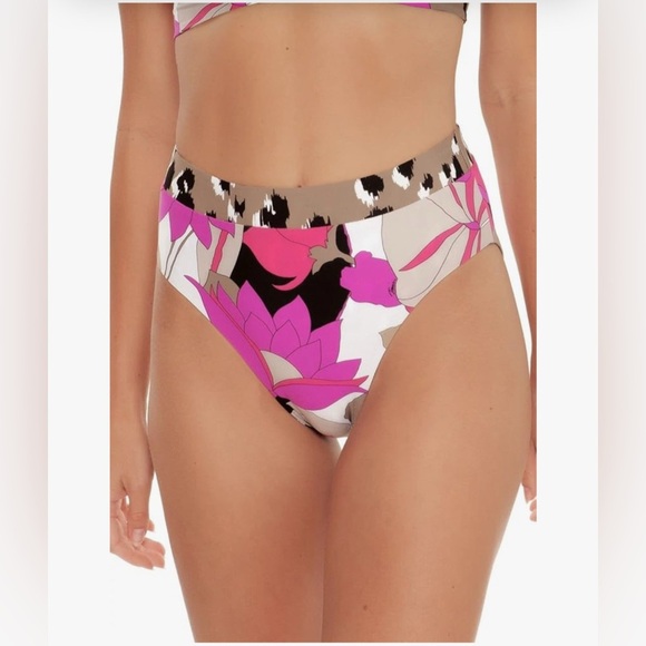 NWT Trina Turk Women's Standard Lynx Reversible Banded High Waist Bikini Bottom - Picture 8 of 9